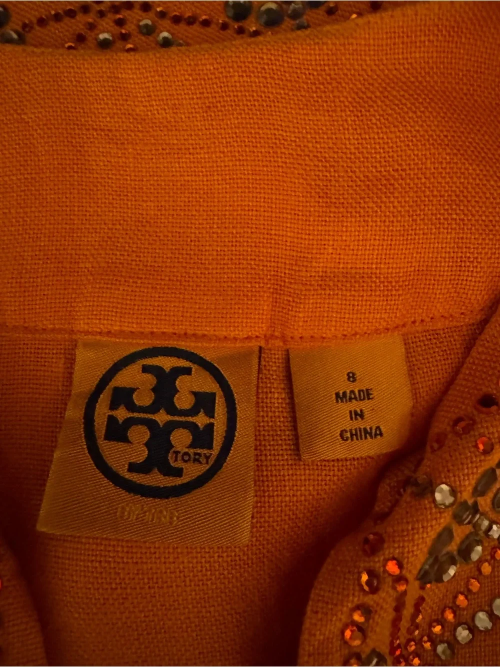 Tory Burch Orange Embellished Women’s Top